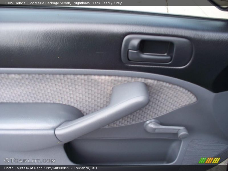 Nighthawk Black Pearl / Gray 2005 Honda Civic Value Package Sedan