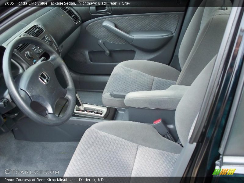 Nighthawk Black Pearl / Gray 2005 Honda Civic Value Package Sedan