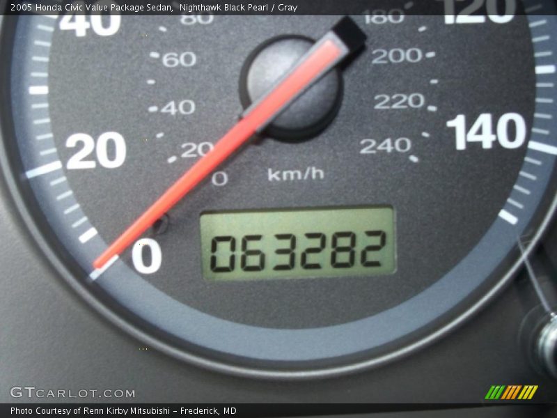 Nighthawk Black Pearl / Gray 2005 Honda Civic Value Package Sedan
