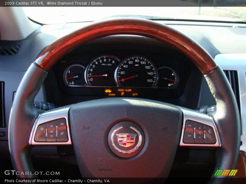 White Diamond Tricoat / Ebony 2009 Cadillac STS V8