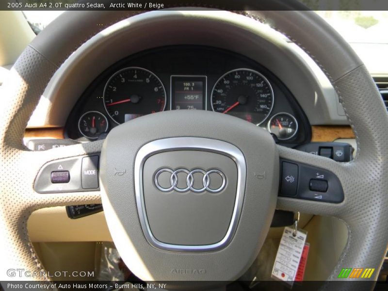 Arctic White / Beige 2005 Audi A4 2.0T quattro Sedan