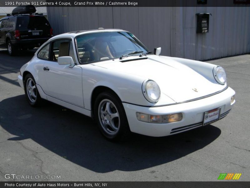 Grand Prix White / Cashmere Beige 1991 Porsche 911 Carrera 4 Coupe
