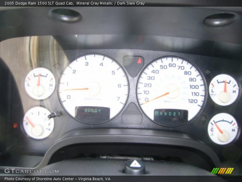 Mineral Gray Metallic / Dark Slate Gray 2005 Dodge Ram 1500 SLT Quad Cab