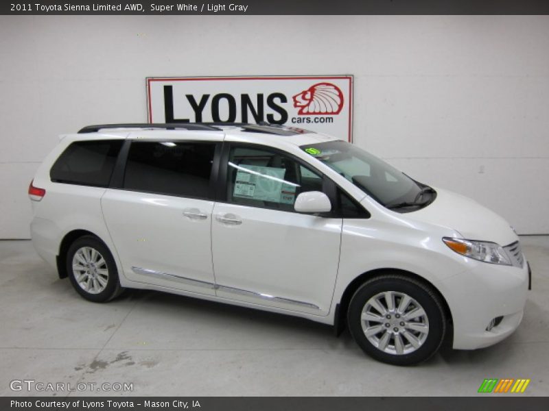 Super White / Light Gray 2011 Toyota Sienna Limited AWD