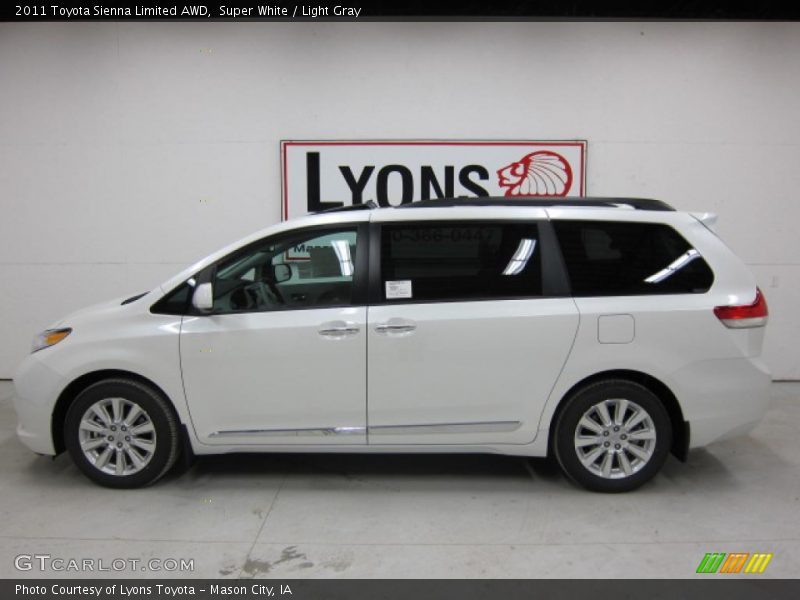 Super White / Light Gray 2011 Toyota Sienna Limited AWD