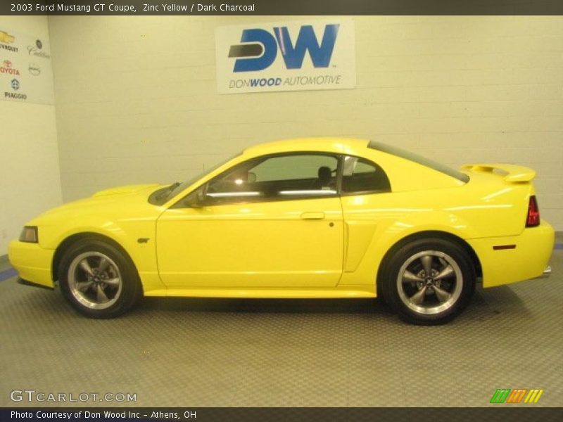 Zinc Yellow / Dark Charcoal 2003 Ford Mustang GT Coupe
