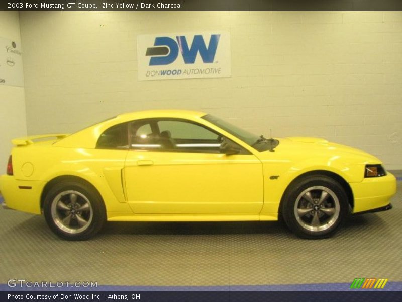 Zinc Yellow / Dark Charcoal 2003 Ford Mustang GT Coupe