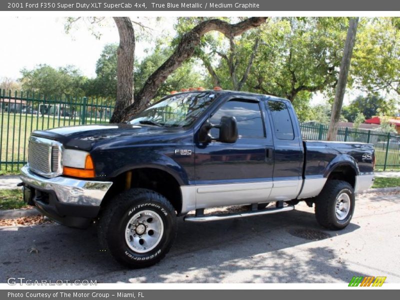 True Blue Metallic / Medium Graphite 2001 Ford F350 Super Duty XLT SuperCab 4x4