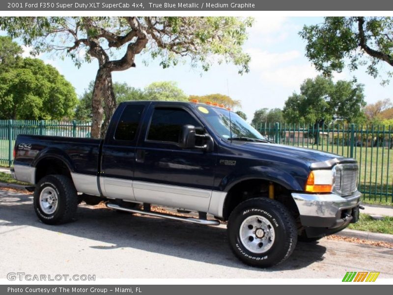True Blue Metallic / Medium Graphite 2001 Ford F350 Super Duty XLT SuperCab 4x4