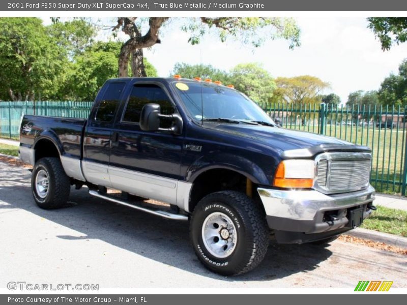 True Blue Metallic / Medium Graphite 2001 Ford F350 Super Duty XLT SuperCab 4x4