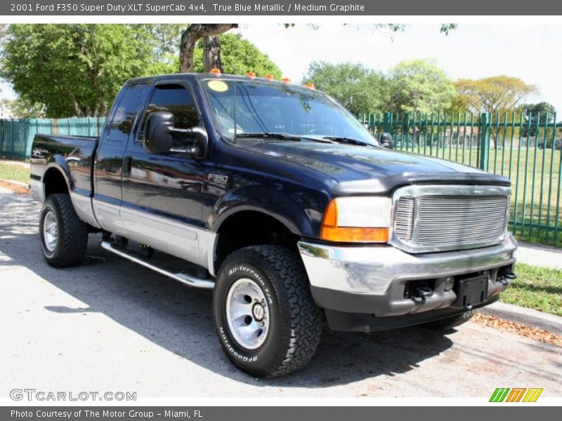 True Blue Metallic / Medium Graphite 2001 Ford F350 Super Duty XLT SuperCab 4x4