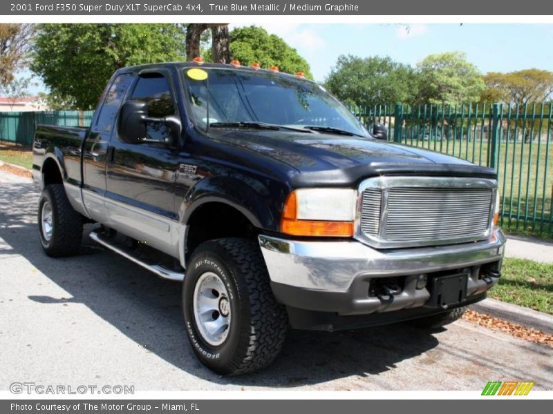 True Blue Metallic / Medium Graphite 2001 Ford F350 Super Duty XLT SuperCab 4x4
