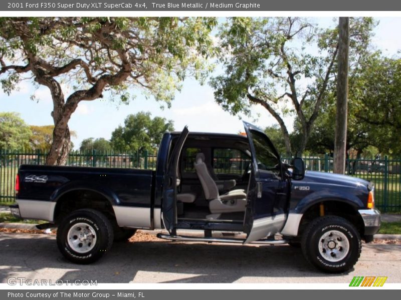 True Blue Metallic / Medium Graphite 2001 Ford F350 Super Duty XLT SuperCab 4x4