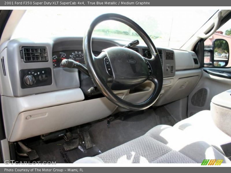 True Blue Metallic / Medium Graphite 2001 Ford F350 Super Duty XLT SuperCab 4x4