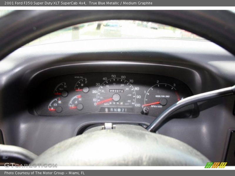 True Blue Metallic / Medium Graphite 2001 Ford F350 Super Duty XLT SuperCab 4x4