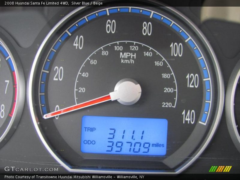 Silver Blue / Beige 2008 Hyundai Santa Fe Limited 4WD