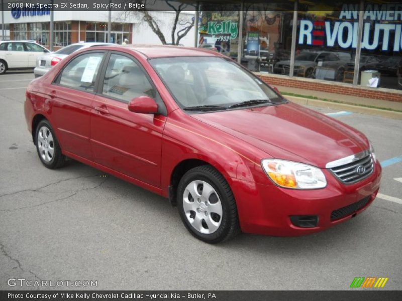 Spicy Red / Beige 2008 Kia Spectra EX Sedan