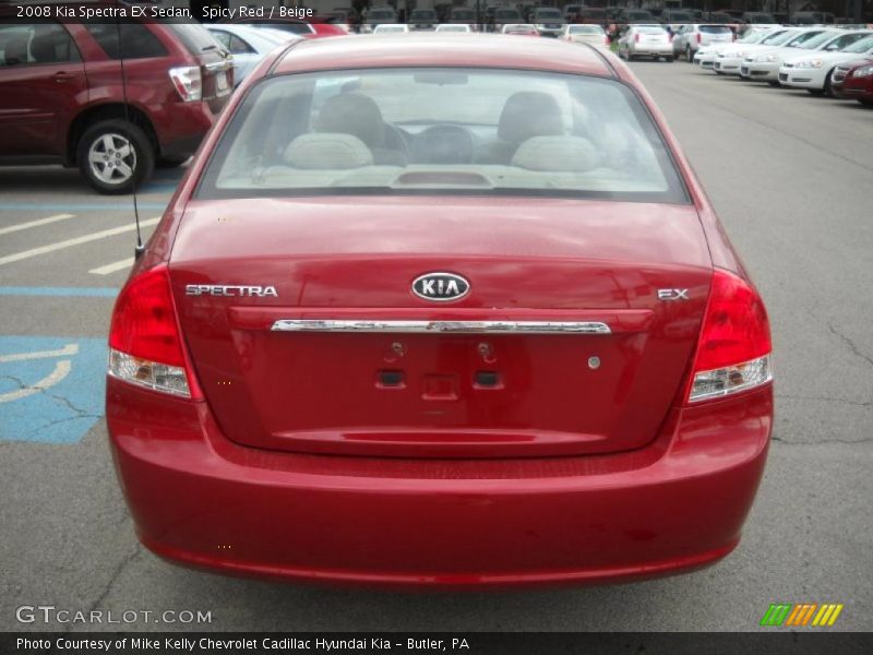 Spicy Red / Beige 2008 Kia Spectra EX Sedan