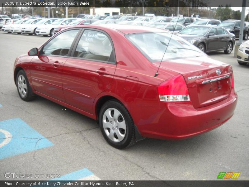 Spicy Red / Beige 2008 Kia Spectra EX Sedan