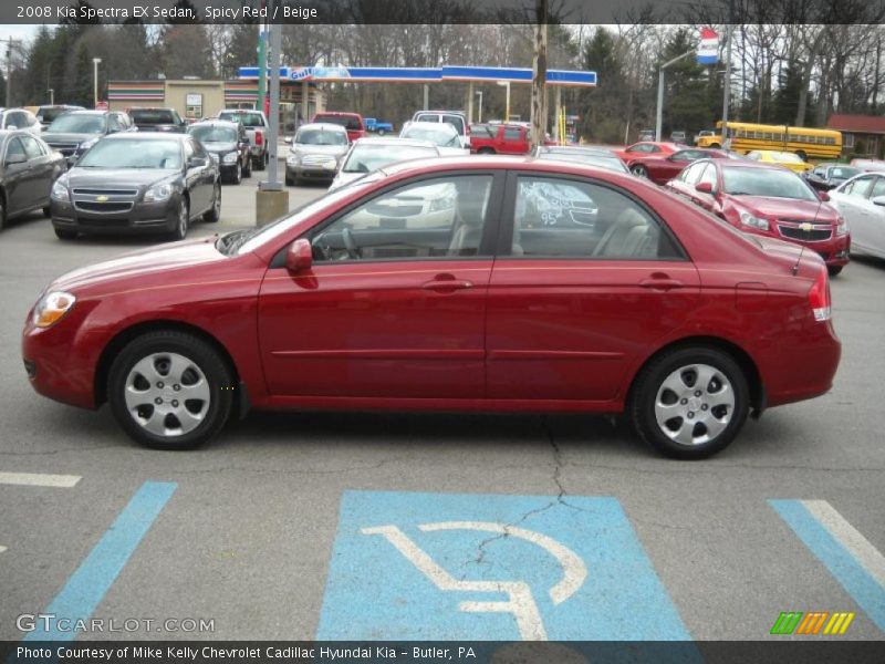 Spicy Red / Beige 2008 Kia Spectra EX Sedan