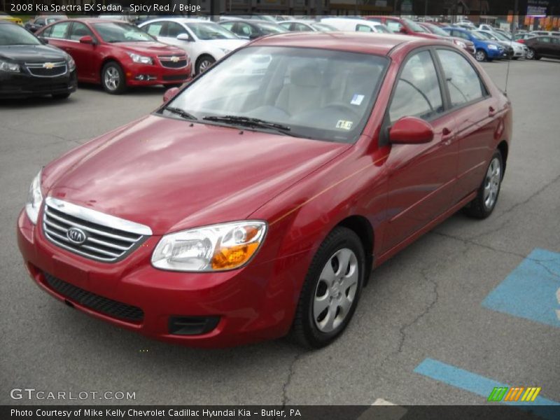 Spicy Red / Beige 2008 Kia Spectra EX Sedan