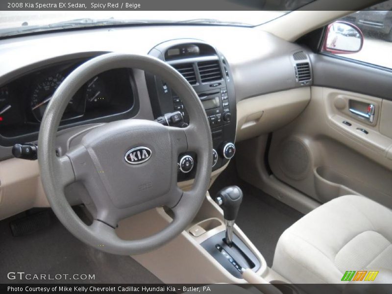 Spicy Red / Beige 2008 Kia Spectra EX Sedan
