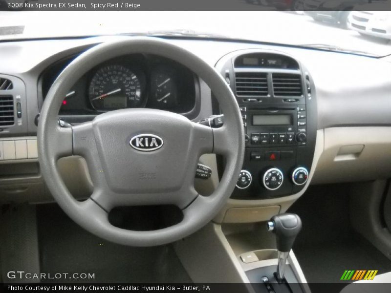 Spicy Red / Beige 2008 Kia Spectra EX Sedan