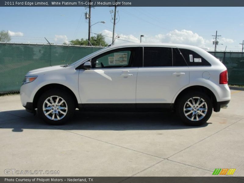 White Platinum Tri-Coat / Medium Light Stone 2011 Ford Edge Limited