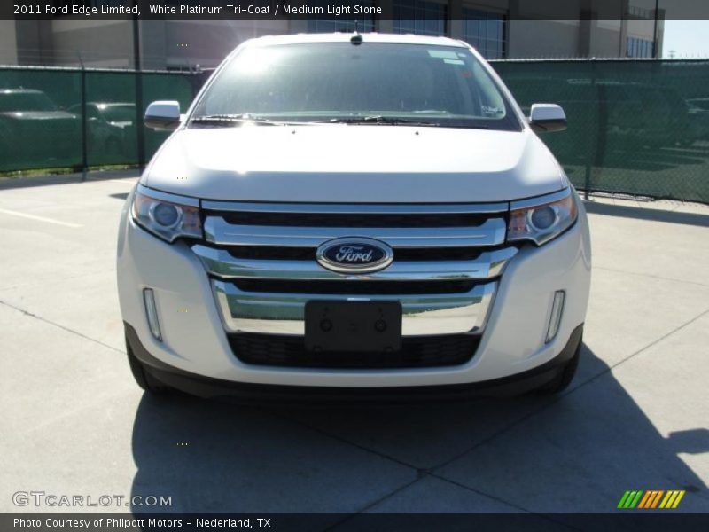 White Platinum Tri-Coat / Medium Light Stone 2011 Ford Edge Limited