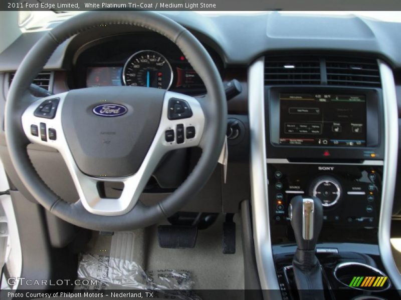 White Platinum Tri-Coat / Medium Light Stone 2011 Ford Edge Limited