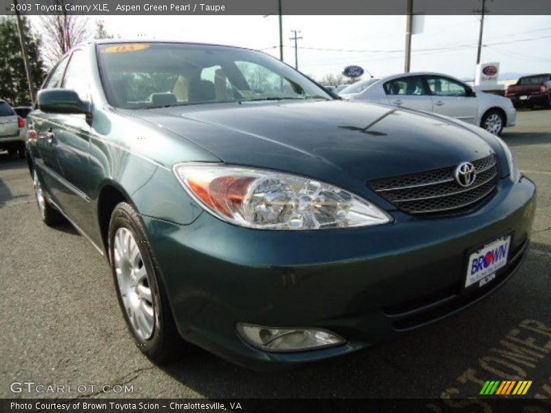 Aspen Green Pearl / Taupe 2003 Toyota Camry XLE