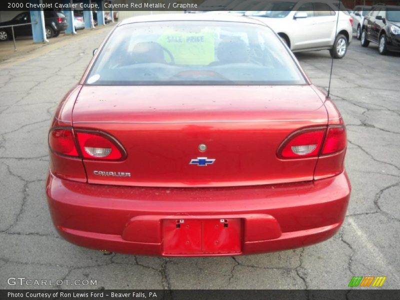 Cayenne Red Metallic / Graphite 2000 Chevrolet Cavalier Coupe