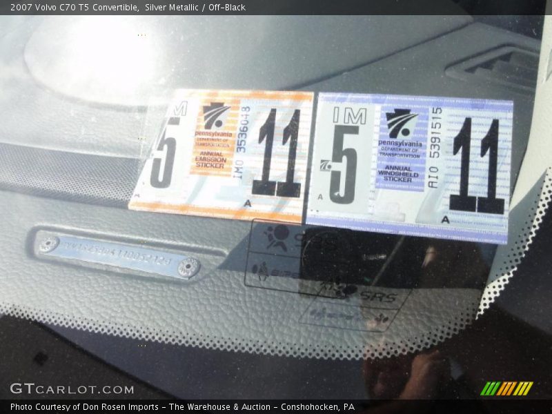 Silver Metallic / Off-Black 2007 Volvo C70 T5 Convertible