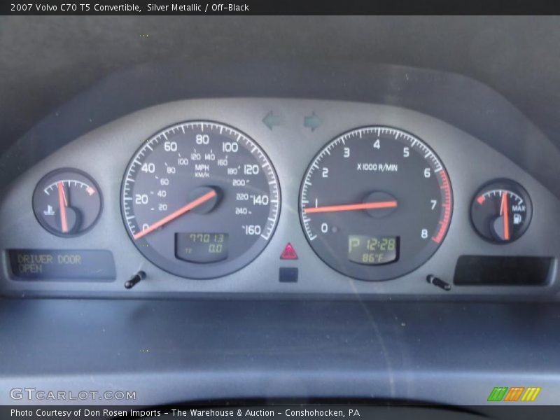 Silver Metallic / Off-Black 2007 Volvo C70 T5 Convertible