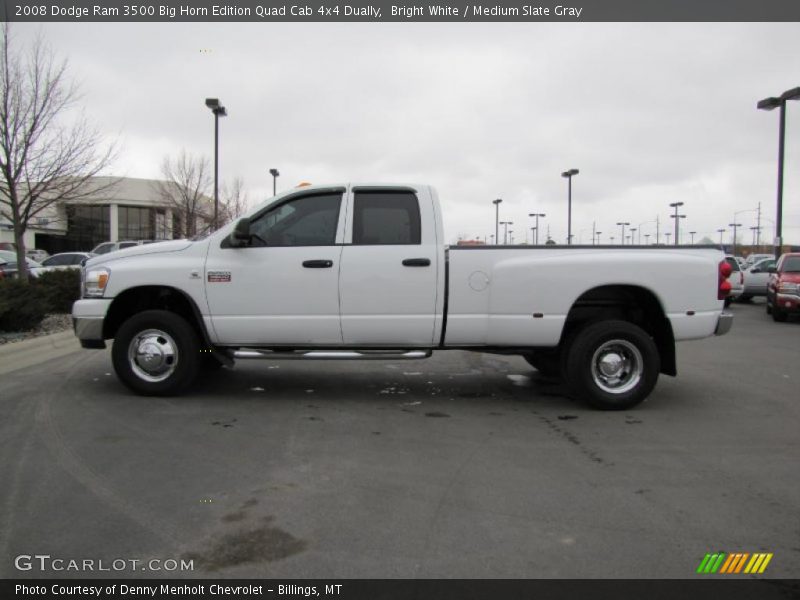 Bright White / Medium Slate Gray 2008 Dodge Ram 3500 Big Horn Edition Quad Cab 4x4 Dually