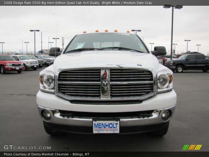 Bright White / Medium Slate Gray 2008 Dodge Ram 3500 Big Horn Edition Quad Cab 4x4 Dually