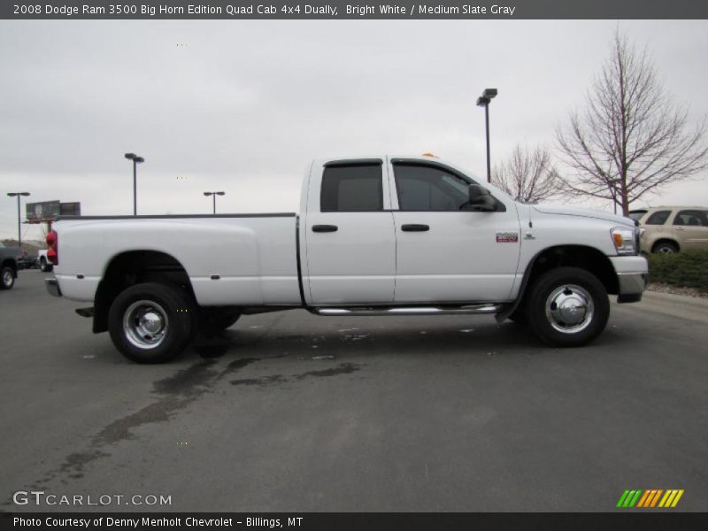 Bright White / Medium Slate Gray 2008 Dodge Ram 3500 Big Horn Edition Quad Cab 4x4 Dually
