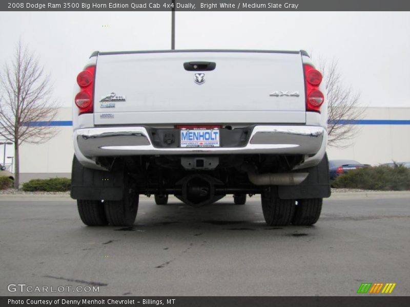Bright White / Medium Slate Gray 2008 Dodge Ram 3500 Big Horn Edition Quad Cab 4x4 Dually