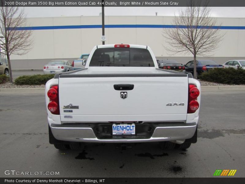 Bright White / Medium Slate Gray 2008 Dodge Ram 3500 Big Horn Edition Quad Cab 4x4 Dually