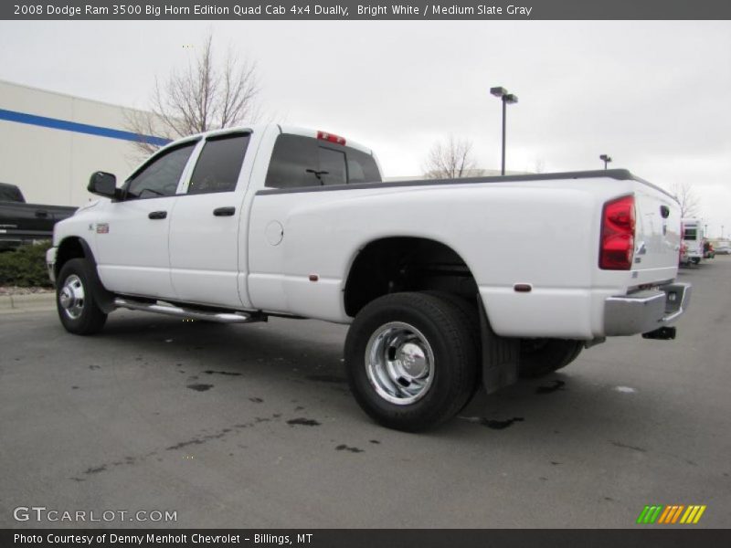 Bright White / Medium Slate Gray 2008 Dodge Ram 3500 Big Horn Edition Quad Cab 4x4 Dually