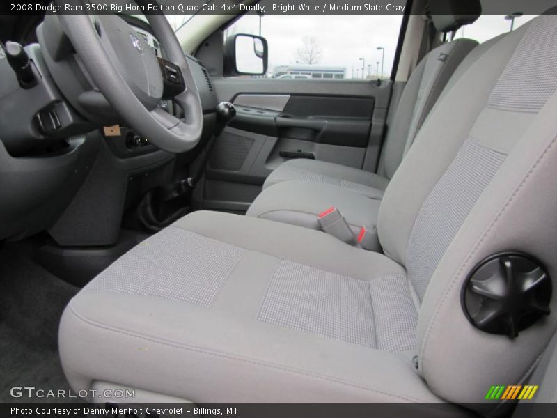 Bright White / Medium Slate Gray 2008 Dodge Ram 3500 Big Horn Edition Quad Cab 4x4 Dually
