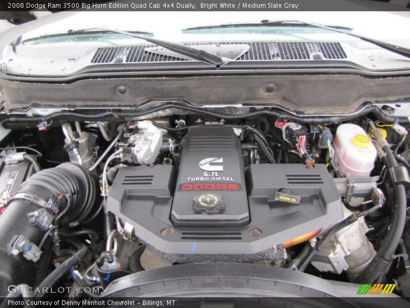 Bright White / Medium Slate Gray 2008 Dodge Ram 3500 Big Horn Edition Quad Cab 4x4 Dually