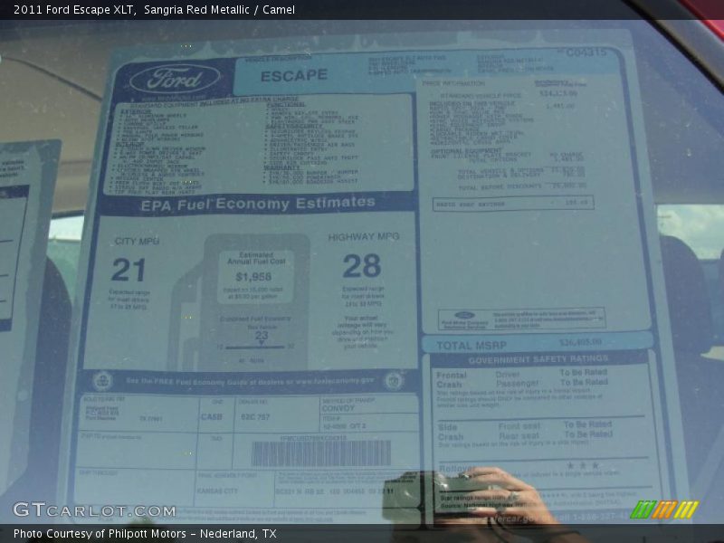 Sangria Red Metallic / Camel 2011 Ford Escape XLT