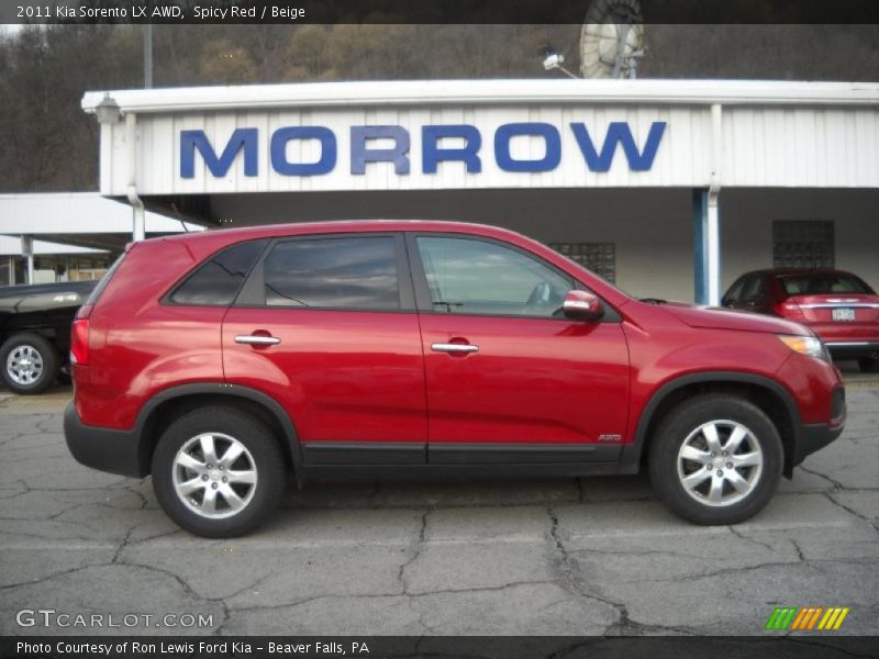 Spicy Red / Beige 2011 Kia Sorento LX AWD