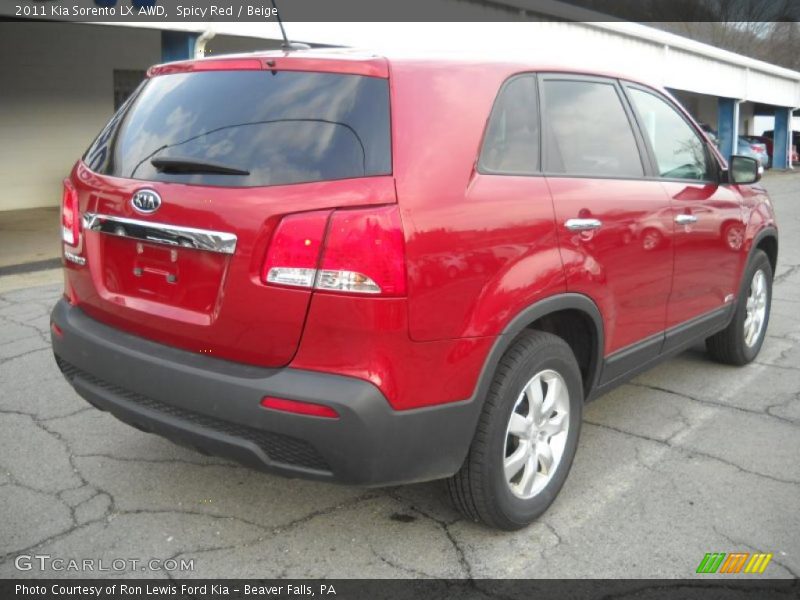 Spicy Red / Beige 2011 Kia Sorento LX AWD