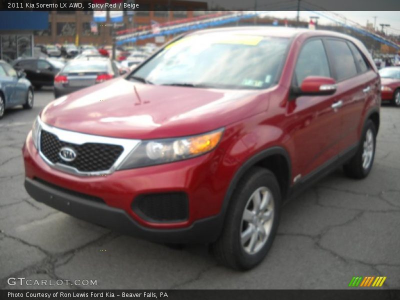 Spicy Red / Beige 2011 Kia Sorento LX AWD