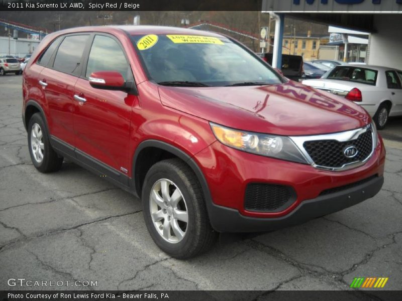 Spicy Red / Beige 2011 Kia Sorento LX AWD