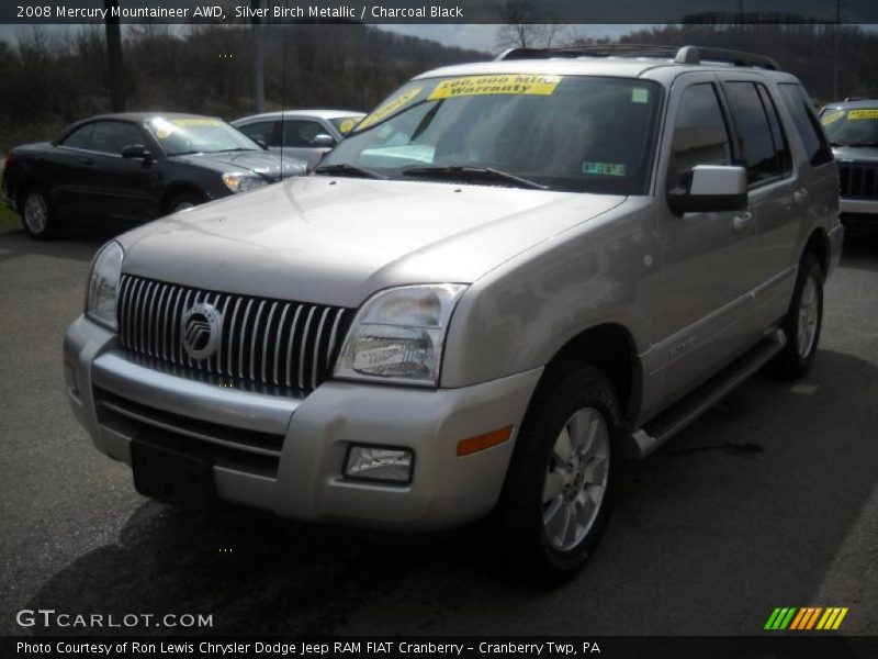 Silver Birch Metallic / Charcoal Black 2008 Mercury Mountaineer AWD