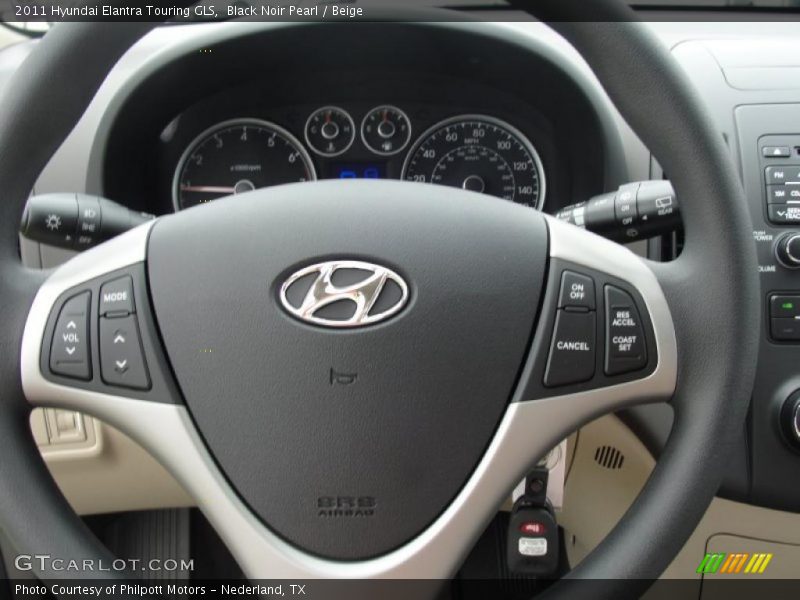 Black Noir Pearl / Beige 2011 Hyundai Elantra Touring GLS