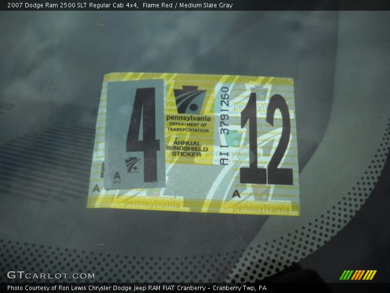 Flame Red / Medium Slate Gray 2007 Dodge Ram 2500 SLT Regular Cab 4x4